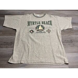 Vintage 90s Myrtle Beach T-Shirt Sailing Nautical‎ Size XL Made in USA Textured
